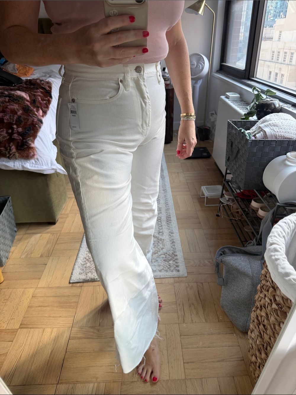 GAP High-Rise White Wide-Leg Jeans